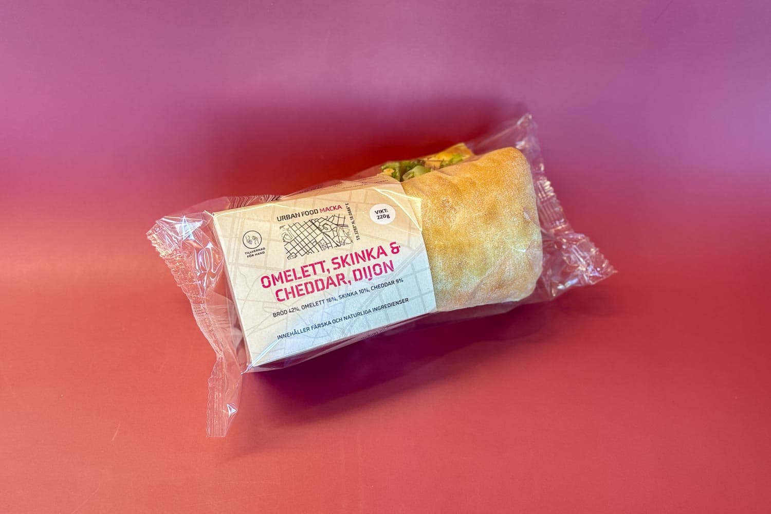 Urban macka Omelett, skinka & cheddar, dijon