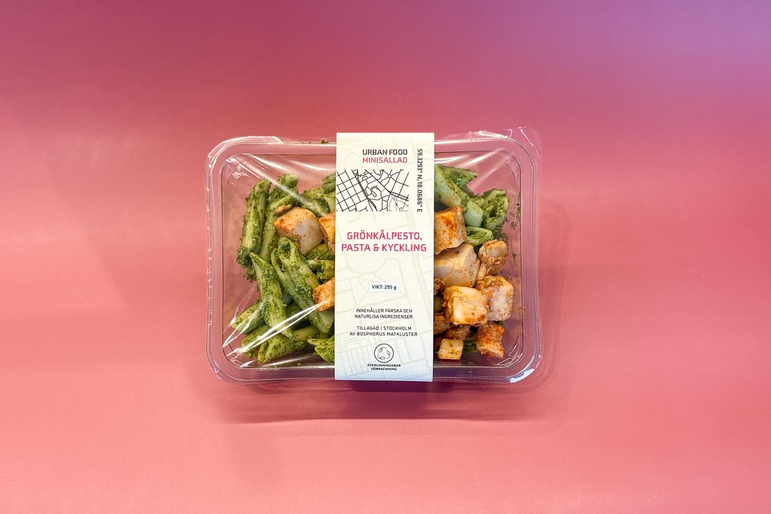 Mini Grönkålspesto, pasta & kyckling